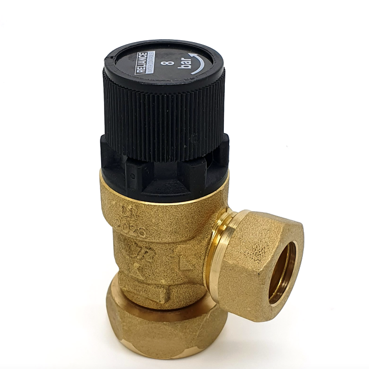 Heatrae Sadia Megaflo Offset Nut Metal Expansion Pressure Relief Valve 8 bar 95607028 - Genuine Baxi Part