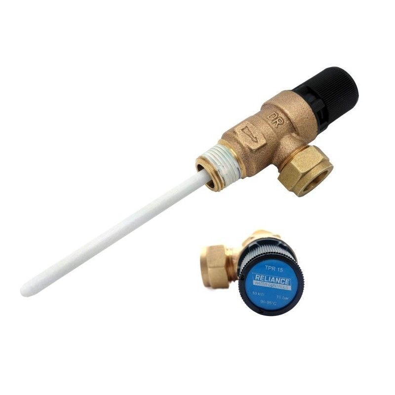 OSO Pressure & Temperature Relief Valve 1/2″ 10 Bar 90°c 550853