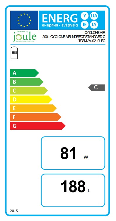 Joule Cyclone Air 200L Indirect Standard Unvented Cylinder