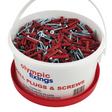 Olympic 242-222-015 Red Plug And 8×1½ Screw Tub Of 400