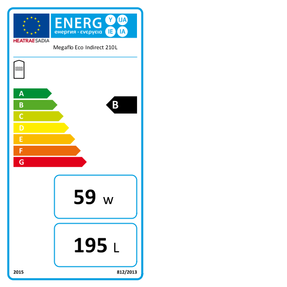 Heatrae Sadia Megaflo Eco 210i Indirect Unvented Hot Water Cylinder 95050469