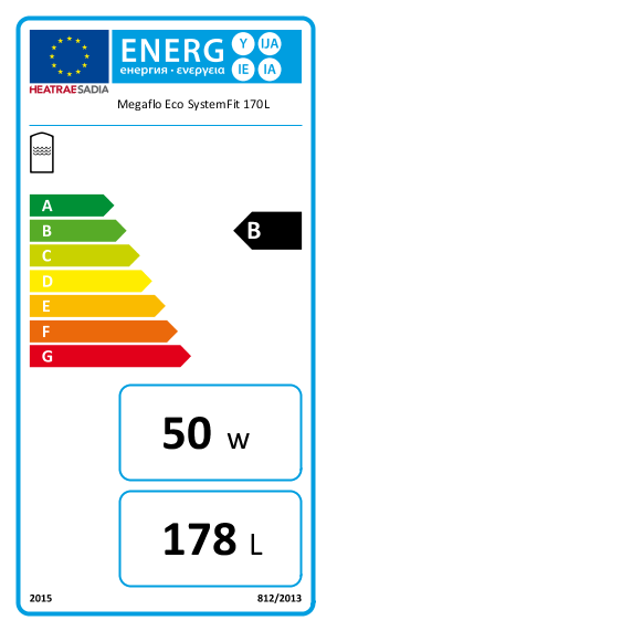 Heatrae Sadia Megaflo Eco Systemfit 170SF Indirect Unvented Hot Water Cylinder