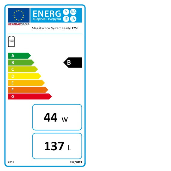 Heatrae Sadia Megaflo Eco SystemReady 125SB Indirect Unvented Hot Water Cylinder