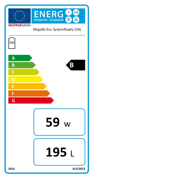 Heatrae Sadia Megaflo Eco SystemReady 210SB Indirect Unvented Hot Water Cylinder