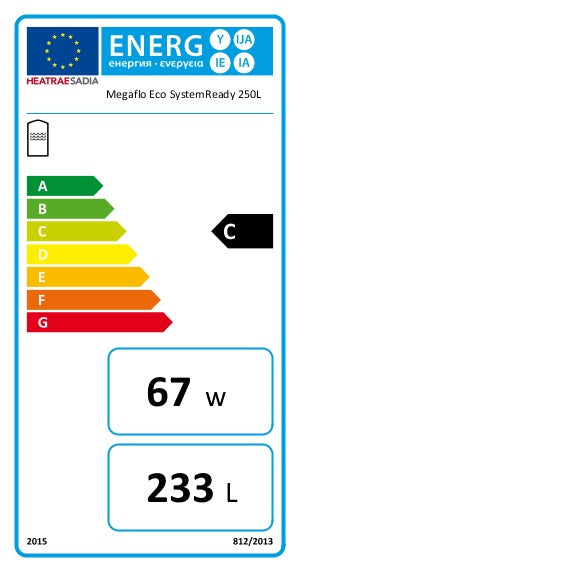 Heatrae Sadia Megaflo Eco SystemReady 250SB Indirect Unvented Hot Water Cylinder